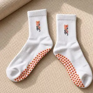 None slip yoga or pilates socks with FOXG1 logo